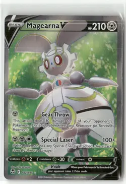 Pokemon Magearna V (Full Art) 182/195 Holofoil SWSH12: Silver Tempest Ultra Rare - Image 1