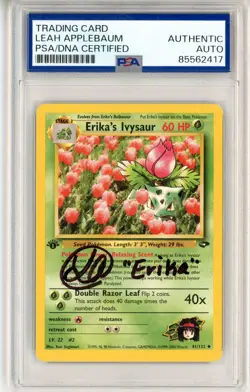 PSA Signed Leah Applebaum Pokemon Erika's Ivysaur 41/132 Gym Challenge 1st Ed - Image 1