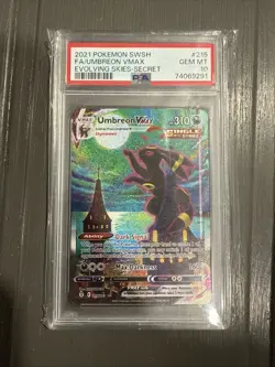 2021 POKEMON SWORD & SHIELD EVOLVING SKIES SECRET FULL ART/UMBREON VMAX PSA 10 - Image 1