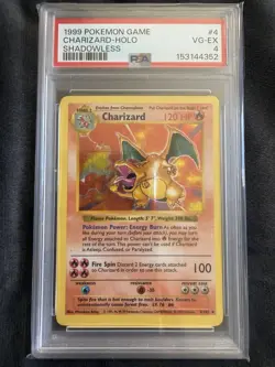 PSA 4 CHARIZARD 1999 Pokemon Base Unlimited SHADOWLESS #4/102 VG-EX New cert - Image 3