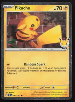 Pikachu 051/162 Cosmos Holo 2026 Pokemon Day 30th Anniversary Stamp - LP - Image 1
