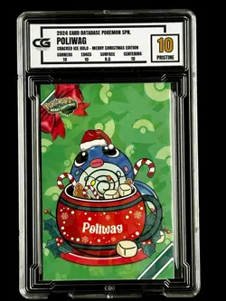2024 Pokemon CG 10 Pristine POLIWAG Christmas Data TCG XMAS Holiday CGC PSA - Image 1