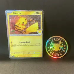 ⚡🎉 Pikachu #051/162 – Pokemon Day 30th Anniversary Promo + Coin 🎉⚡ - Image 1