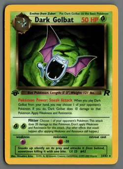 Dark Golbat (24) 24/82 Team Rocket 1st Edition First Pokemon Card - Image 1