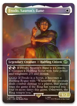 Frodo, Sauron's Bane (Borderless) (LTR Bundle) (Foil) NM Unique and Miscellaneou - Image 1
