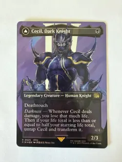 Cecil, Dark Knight (Surge Foil, Borderless, Rare, FIN 525) - MTG Final Fantasy - Image 1