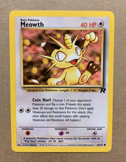 Meowth 62/82 Team Rocket - Common Pokemon Card - NM/Mint - Image 1