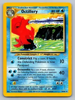 OCTILLERY 34/64 UNCOMMON NEO REVELATION POKEMON LP - Image 1