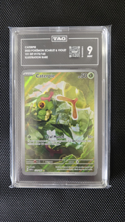 2023 POKEMON MEW EN CATERPIE #172 ILLUSTRATION RARE TAG 9 MINT - Image 1