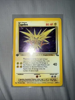 Pokemon Zapdos Card - Basic Pokemon 80 HP Thunderstorm Attack - Image 1