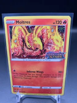 Moltres SWSH185 Brilliant Stars Stamped Sword & Shield Black Star Promo Pokemon - Image 1