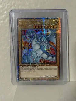 Yu-Gi-Oh Blue-Eyes White Dragon Quarter Century Secret Rare Card RA04-EN002 - Image 1