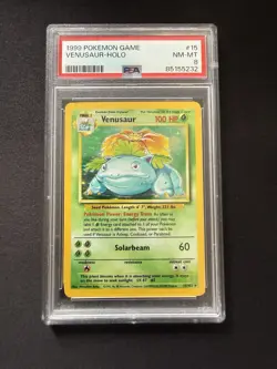 1999 POKEMON BASE SET UNLIMITED #15/102 VENUSAUR-HOLO PSA 8 - Image 1