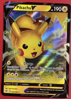 Pokemon Pikachu V 043/185 - Vivid Voltage Ultra Rare (Pack Fresh)￼ - Image 1