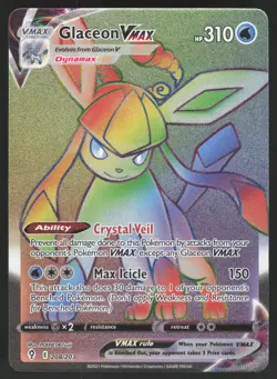 Glaceon VMAX 208/203 Secret Rare Pokemon TCG Evolving Skies NM - Image 1