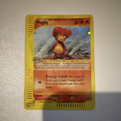 Pokemon TCG Magby Expedition Base Set Holo Rare Basic 30HP 017/165 2002 Holo LP - Image 1