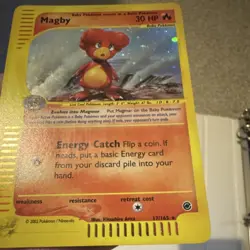 Pokemon TCG Magby Expedition Base Set Holo Rare Basic 30HP 017/165 2002 Holo LP - Image 2