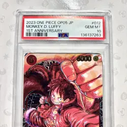 Monkey D Luffy ST01-012 PSA 10 1st Anniversary One Piece Promo Card 1013 - Image 3