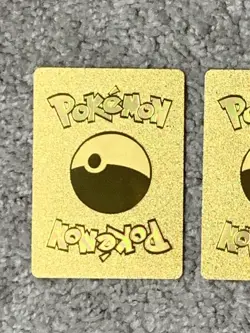 Set of 2 Mewtwo GX HP190+Mew VMax HP310 Rainbow Gold Foil Fan Art Display Card - Image 5