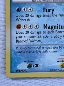 Whiscash 40/123 Mysterious Treasures Regular Rare Pokemon Card - Image 5