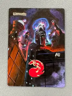 Mountain #288 MTG Aetherdrift Hand Painted Borderless Extended Full Altered Art - Image 1