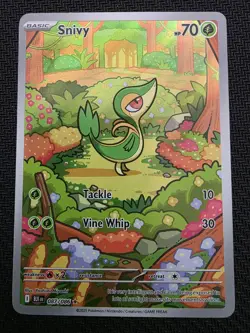 Pokemon TCG Snivy Card 087/086 Sv: Black Bolt Illustration Rare Holo Near Mint - Image 1