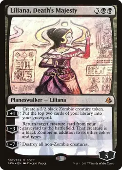 Magic MTG SDCC 2017 Promo FOIL Liliana, Death's Majesty NEAR MINT NM - Image 1