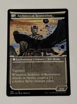 MTG The Restoration of Eiganjo (Showcase) Kamigawa Neon Dynasty LP - Image 2