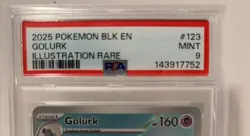 2025 POKEMON BLK EN-BLACK BOLT ILLUSTRATION RARE #123 GOLURK PSA 9 - Image 4