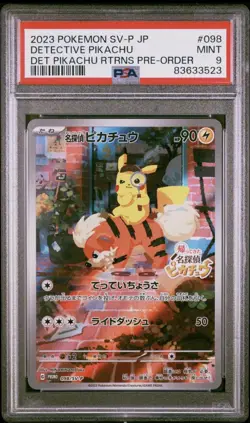 Pokemon Detective Pikachu Promo 098/SV-P SV-P Holo Japanese PSA 9 2023 - Image 1