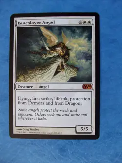MTG Magic the Gathering BANESLAYER ANGEL M10 CORE SET 2010 LP (b) ACTUAL PICTURE - Image 1