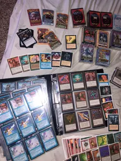 Collection LOT MTG Magic The Gathering cards w Binder, sheets, decks, boxes, old - Image 2