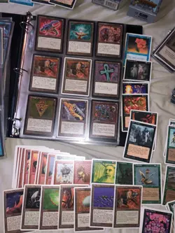 Collection LOT MTG Magic The Gathering cards w Binder, sheets, decks, boxes, old - Image 3