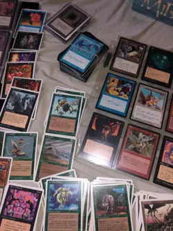 Collection LOT MTG Magic The Gathering cards w Binder, sheets, decks, boxes, old - Image 4