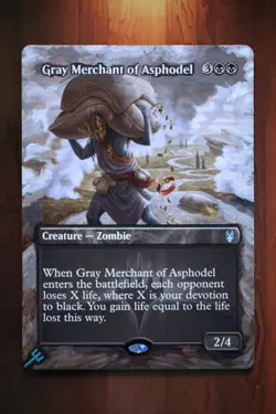 Gray Merchant of Asphodel *Magic Altered Hand Painted Extended Art* MTG by Erich - Image 1