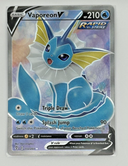 Pokemon Vaporeon V 172/203 Evolving Skies Ultra Rare Holo Full Art Rapid Strike - Image 1