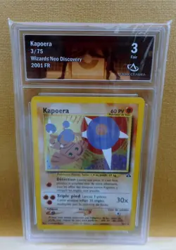 pokemon carte KAPOERA 3/75 ed. 2001 60 PV HOLO WIZARD PSA AURA gradee Mint - Image 1