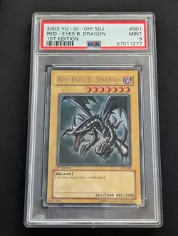 2003 Yu-Gi-Oh! Red-Eyes B. Dragon Black SDJ-001 1st Edition PSA 9 Ultra Rare - Image 1