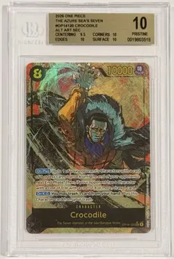 2026 One Piece Crocodile OP14-120 Azure Alternate Art BGS 10 Pristine English - Image 1