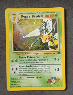 Pokemon TCG Koga's Beedrill 9/132 Gym Challenge Holo Rare Card Vintage WOTC - MP - Image 1