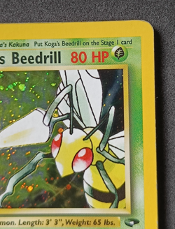 Pokemon TCG Koga's Beedrill 9/132 Gym Challenge Holo Rare Card Vintage WOTC - MP - Image 3
