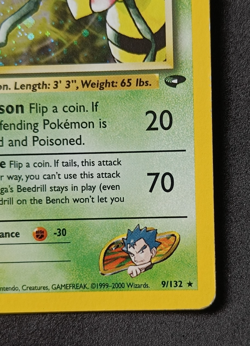 Pokemon TCG Koga's Beedrill 9/132 Gym Challenge Holo Rare Card Vintage WOTC - MP - Image 4