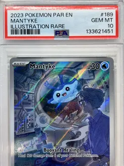 PSA 10 Mantyke #189/182 Illustration Rare - Paradox Rift Pokemon TCG Card - Image 2