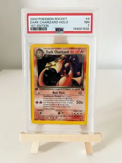 Pokemon TCG 1st Edition Dark Charizard 4/82 Team Rocket 2000 Holo PSA 7-New Cert - Image 1