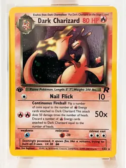 Pokemon TCG 1st Edition Dark Charizard 4/82 Team Rocket 2000 Holo PSA 7-New Cert - Image 2
