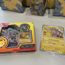 Pokemon TCG Pikachu At The Museum Promo Card + Pokemon Day Collection Box NEW - Image 3