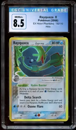 PSA 8.5 NM-MINT+ Rayquaza 16/110 HOLO RARE Holon Phantoms Pokemon Card 022 - Image 1