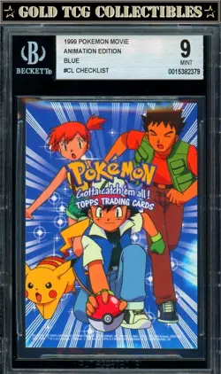 BGS 9 ⭐ Pokemon Checklist TV Animation Series 1 Non Holo Foil Topps Card - Image 1
