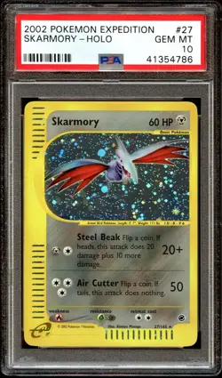 PSA 10 GEM MINT Skarmory 27/165 HOLO RARE Expedition Base Set Pokemon Card - Image 1