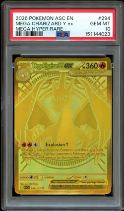 PSA 10 GEM MINT Mega Charizard Y Ex 294/217 HYPER RARE GOLO HOLO Pokemon Card - Image 1